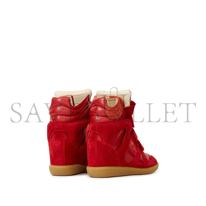 ISABEL MARANT BEKETT LEATHER WEDGE SNEAKERS BK0010FAC1E02S70RD